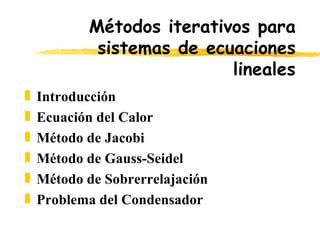 Sistemas Lineales Iterativos PPT