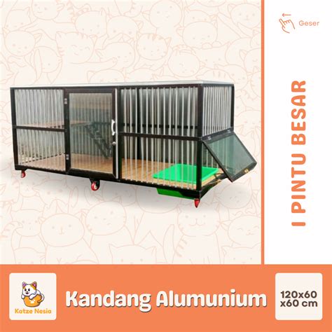 Kandang Kucing Alumunium 1 Pintu BESAR 120 Cm X 60 Cm X 60 Cm Katze