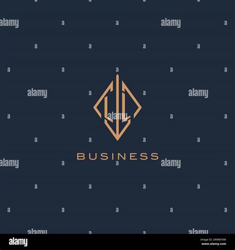 Monogram LL Logo With Diamond Rhombus Style Luxury Modern Logo Design