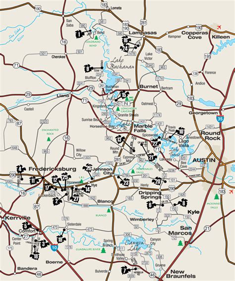 Road Map Of Texas Hill Country Map