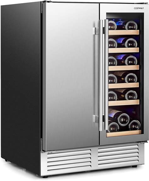 Costway Refrigerador De Vino Y Bebidas Enfriador De Bebidas De Doble