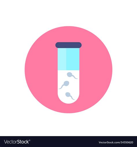 Sperm Test Icon With Tube Flat Royalty Free Vector Image