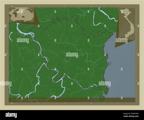 Thai Binh, province of Vietnam. Elevation map colored in wiki style ...