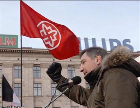 Rogozin, pictured here at a rally in 2007, “represents” the occupied ...