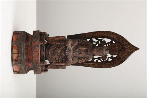 Statua In Legno Policromo Raffigurante Buddha Amitabha Cina Dinastia Qing Xviii Secolo Arte