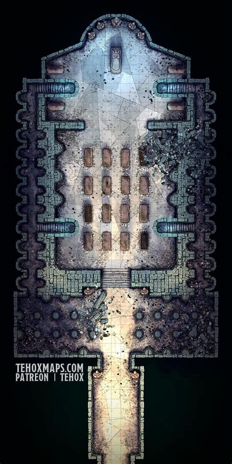 Necropolis 25x50 Tehox Maps Fantasy City Map Fantasy Map Dungeon Maps