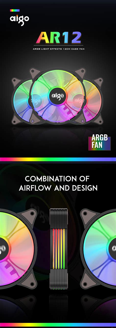 Aigo Ar Pro Mm Pwm Case Fan Argb Pc Fan Computer Cooling Cooler V