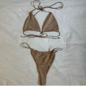 I AM GIA Swim Nwt Iamgia Bambi String Bikini In Nude Tan Beige