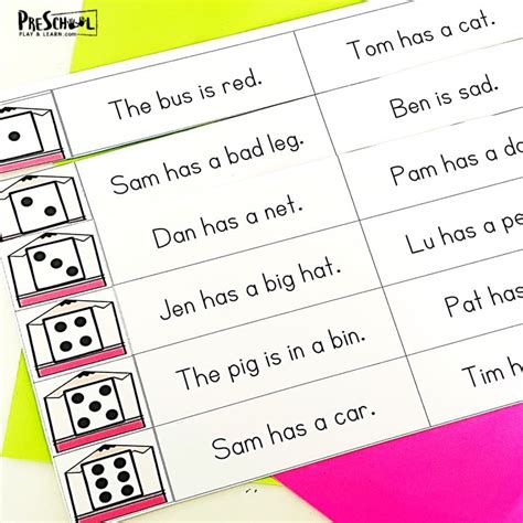 Free Printable Cvc Sentence Reading Roll And Read Mats