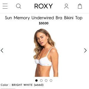 Roxy Swim Nwt Roxy White Sun Memory Underwired Bikini Set S Topm Bottom Poshmark