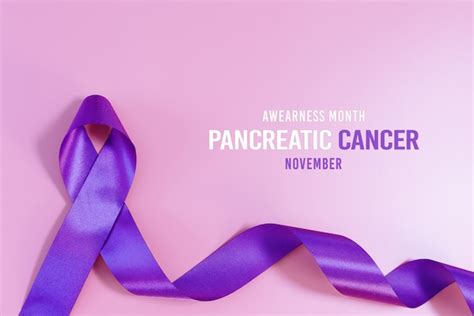 Premium Photo | Pancreatic cancer awareness ribbon purple ribbon