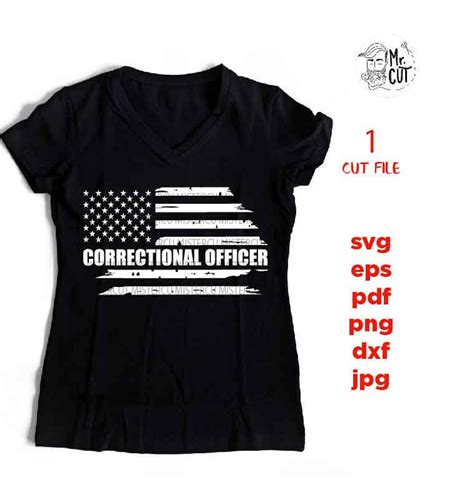 Usa Flag Svg Correctional Officer Flag Thin Silver Line Etsy