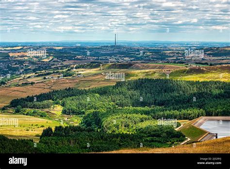 Aerial View of rural landscape, West Yorkshire, England, UK Stock Photo - Alamy