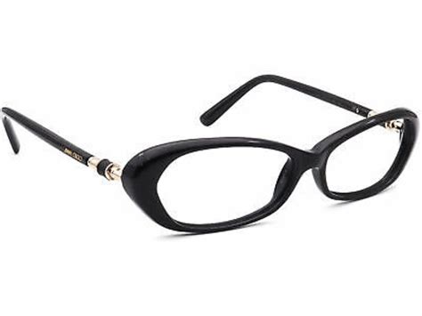 Jimmy Choo Women S Eyeglasses 54 807 Black Rose Gold Oval Etsy