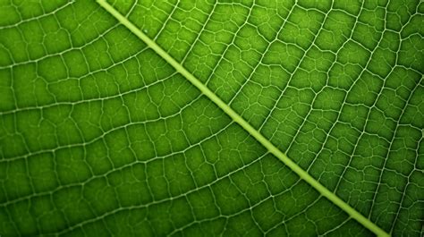 Close Up Shot Of Vibrant Green Leaf Texture Background Nature Texture