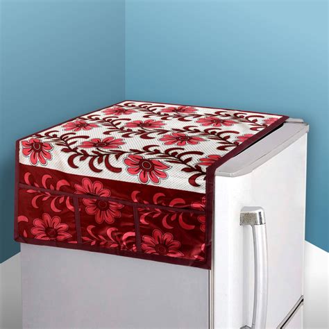 Kuber Industries Fridge Top Cover Fridge Top Cover With Pockets