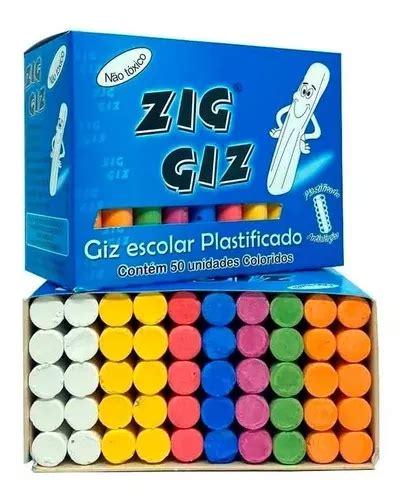 Giz Escolar Colorido Plastificado Kit Cx C Palitos Frete Gr Tis