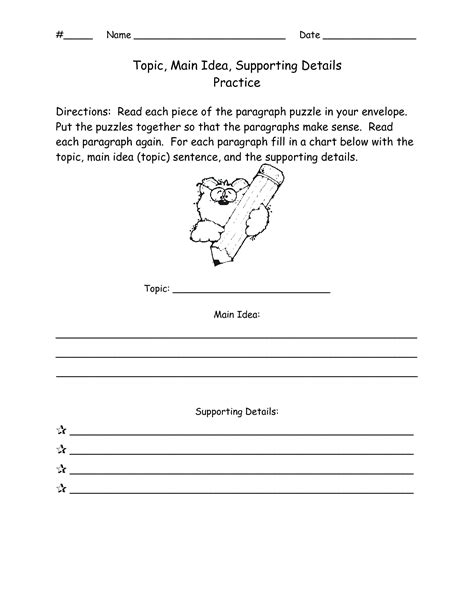 Main Idea And Details Worksheets Sped