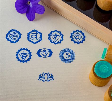 Chakra Stamps Set 34x3419mm 7 Chakra Etsy