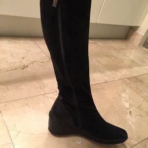 Aquatalia Shoes Sold Aquatalia Black Suede Wedge Boots Size 6 2