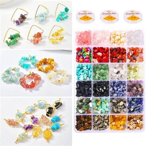 1200 Pcs Pierre Precieuse Kit Bijoux Perles Pour Bracelet Breloques