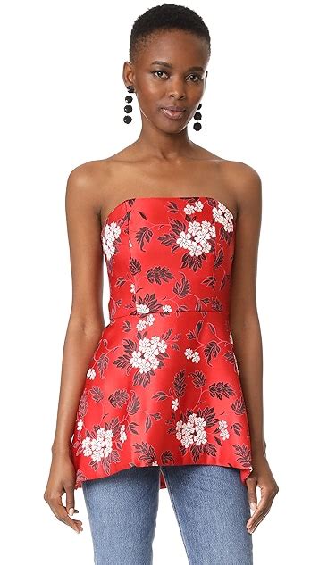 Alice Olivia Duncan Strapless High Low Peplum Top Shopbop