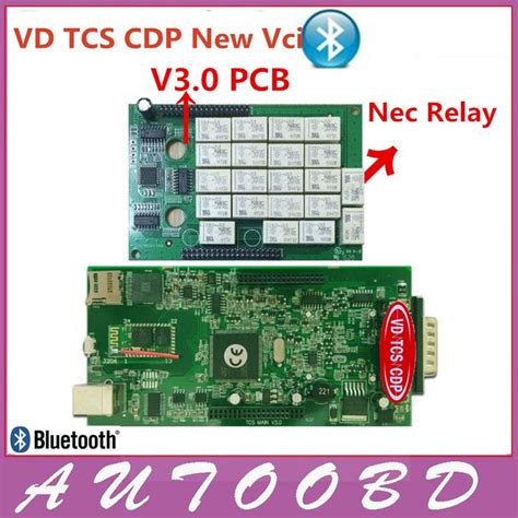 New Vci VD TCS CDP Plus Bluetooth V3 0 PCB Green Board Auto Scanner