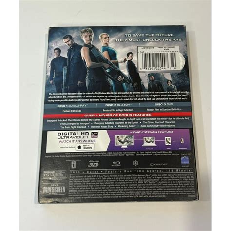 New Sealed The Divergent Series Insurgent 3dblu Raydvddigital W