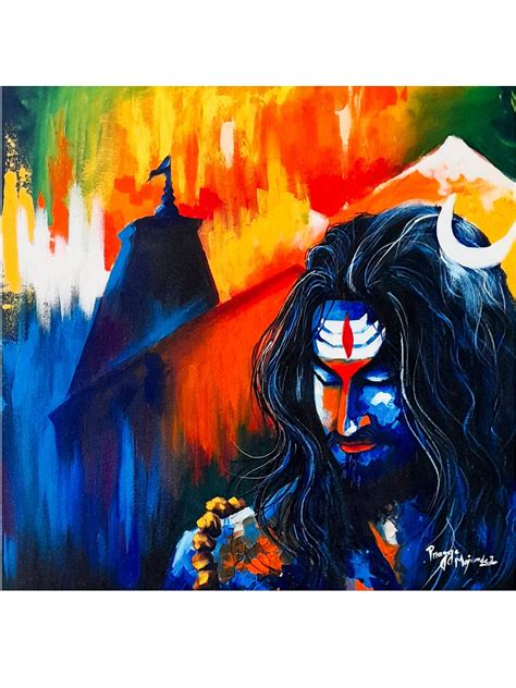 kedarnath lord shiva painting  pragga majumder exotic india art