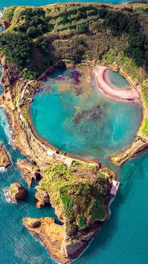 Volcano crater islet of Vila Franca do Campo at São Miguel island