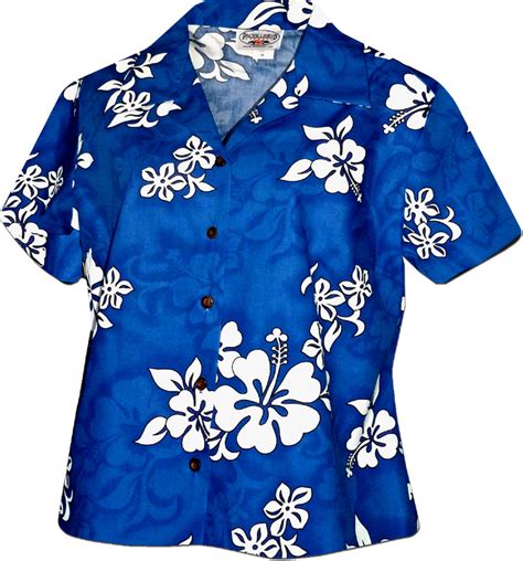 348 3156 Blue Pacific Legend Ladies Fitted Hawaiian Shirt 34