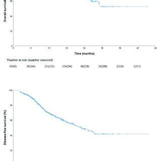 Kaplan Meier Curves For Overall Survival And Disease Free Survival In