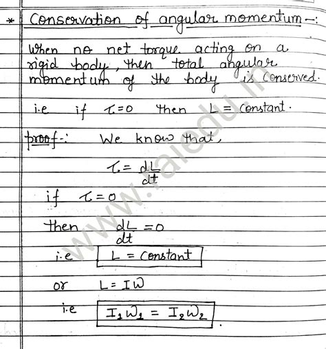 Conservation of angular momentum