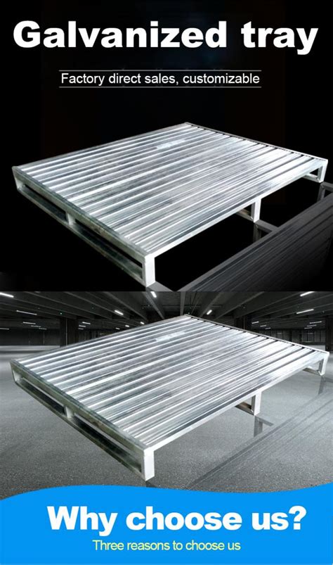 Galvanized Stainless Steel Stackable Metal Pallets Durable Single Faced