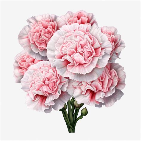 Premium Photo A Drawing Of A Bunch Of Pink And White Carnations