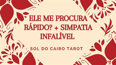 ELE TE PROCURA RÁPIDO Simpatia pra ELE te procurar