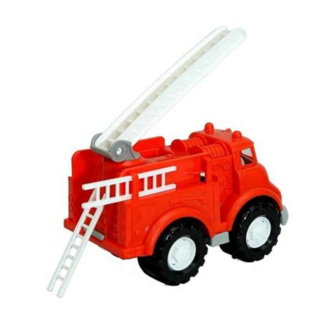 Goyals Red Plastic Fire Brigade Ambulance Toy Vehicle With Fire Rescue