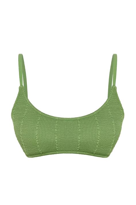 Buy Trendyol Green Bralet Textured Bikini Top Online ZALORA