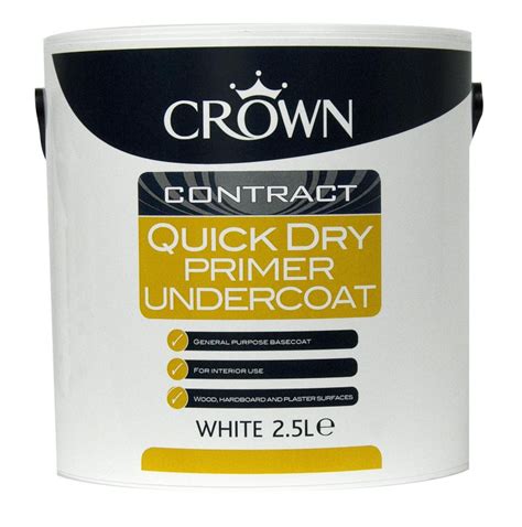 Crown Paint Quick Dry Primer Undercoat Pure Brilliant White Contract Page