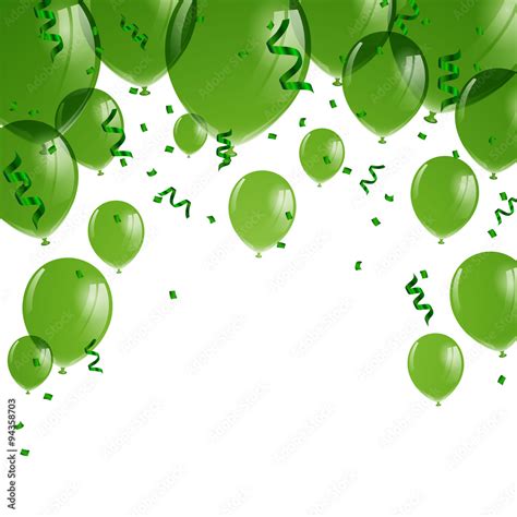 Vector Illustration Of Green Balloons Stock Vector Adobe Stock