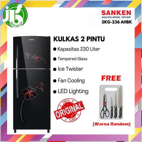 Kulkas Pintu Sanken Skg Ah Bk Kapasitas Liter Lazada Indonesia