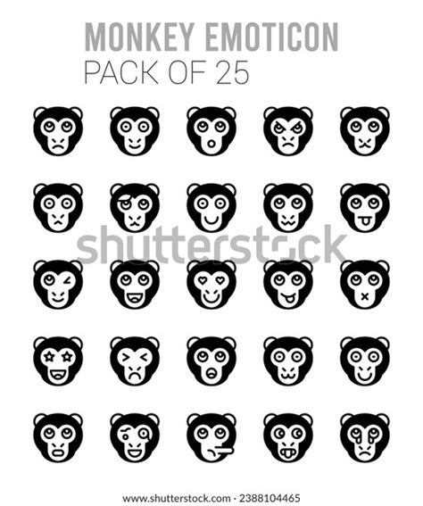 25 Monkey Emoticon Icons Pack Vector Stock Vector (Royalty Free ...