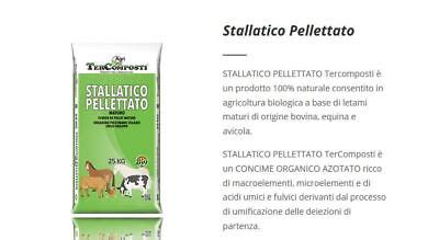 CONCIME PELLET BIO STALLATICO ORGANICO AMMENDANTE NATURALE MATURO 25 KG