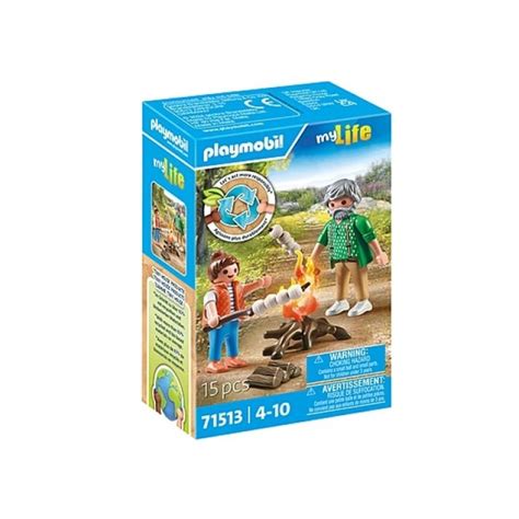 Playmobil My Life Grand père avec petite fille et feu de camp 71513