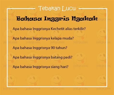 Tebak Tebakan Lucu Bahasa Inggris Bikin Ngakak Yedepe