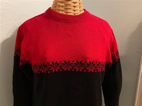 Vintage Eddie Bauer Snowflake Pullover Sweater Made In The Usa Etsy