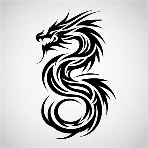 Sleek Black Tribal Dragon Tattoo Design Ai Art Generator Easy Peasyai