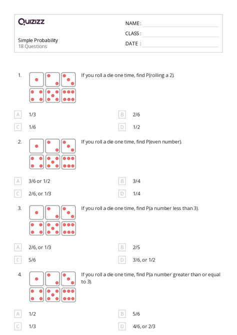 50 Probability Worksheets For 8th Class On Quizizz Free Printable