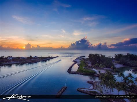 Jupiter Inlet Sunrise Aerial From Dubois Park Hdr Photography By