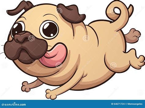 Happy Cartoon Pug Stock Vector Illustration Of Cartoon 64671724